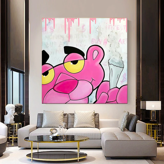 ChandelierDecor - Quirky Cartoon Charm - Pink Panther Poster