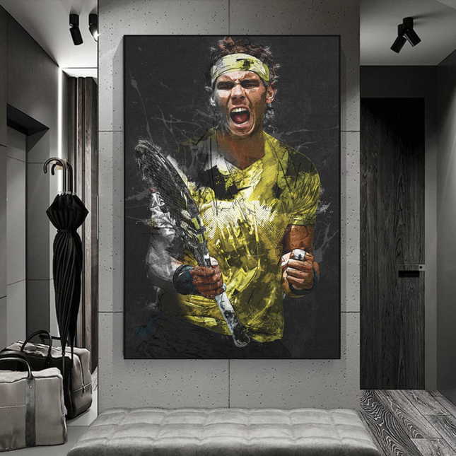 ChandelierDecor - Rafael Nadal Tennis Legend Canvas Wall Art - Famous Sports Decor