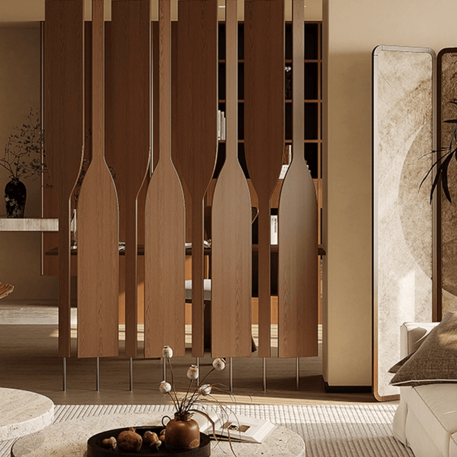 ChandelierDecor-Rattan Bamboo Room Divider – Rotating, 360° View