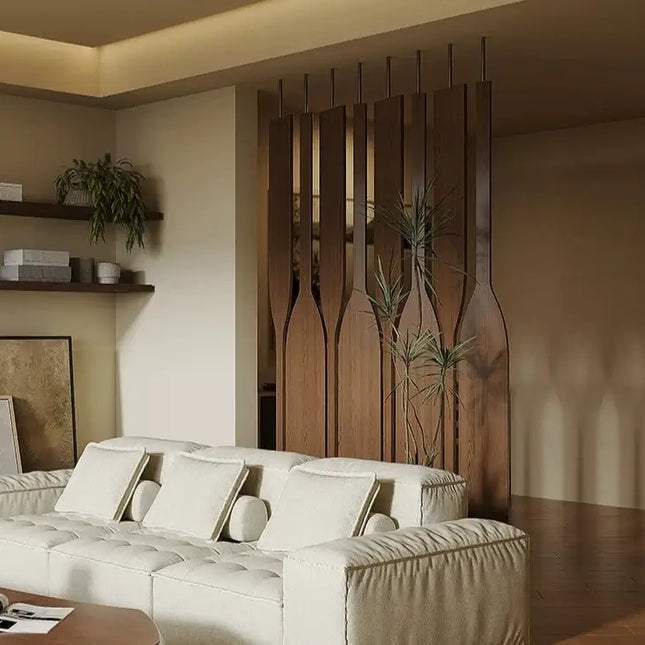 ChandelierDecor-Rattan Bamboo Room Divider – Rotating, 360° View