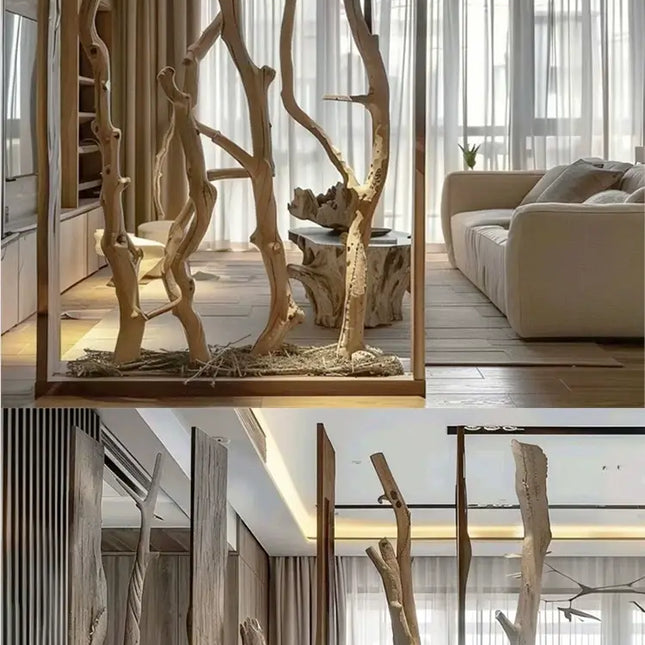 ChandelierDecor-Real Oak Wood Trunks Room Divider – Natural Dry Branch