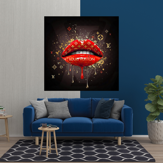 ChandelierDecor - Red Lips Canvas Wall Art - Vibrant Home Decor for a Bold Statement