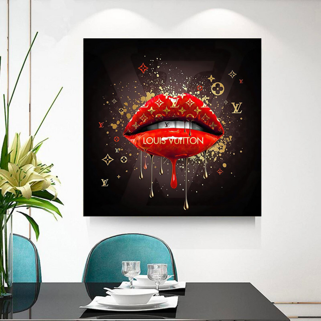 ChandelierDecor - Red Lips Canvas Wall Art - Vibrant Home Decor for a Bold Statement