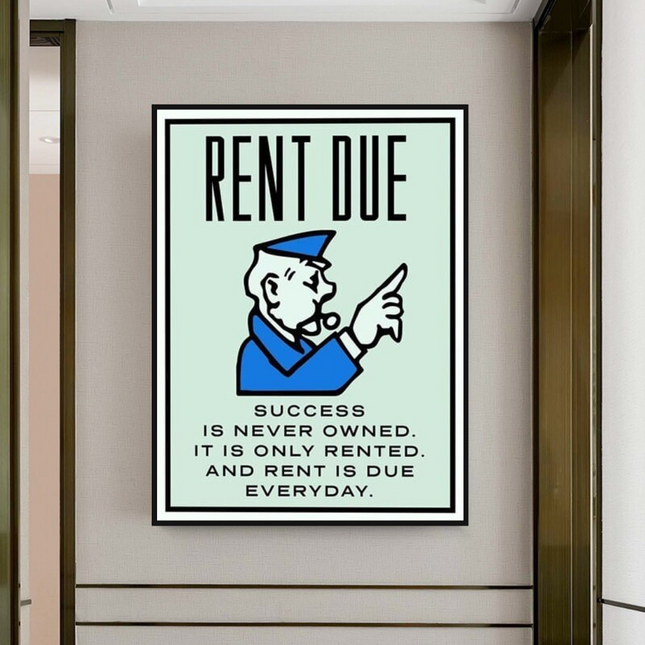 ChandelierDecor - Rent Due Board Game - Monopoly Wall Art for Game Night