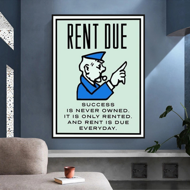 ChandelierDecor - Rent Due Board Game - Monopoly Wall Art for Game Night