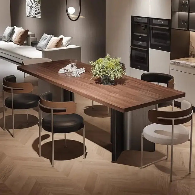 ChandelierDecor - Retro Walnut Dining Table Set – Dining Room