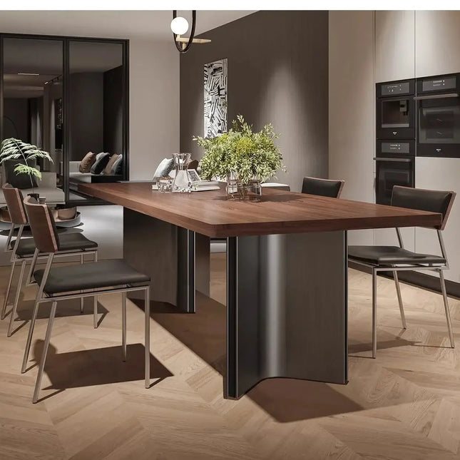 ChandelierDecor - Retro Walnut Dining Table Set – Dining Room