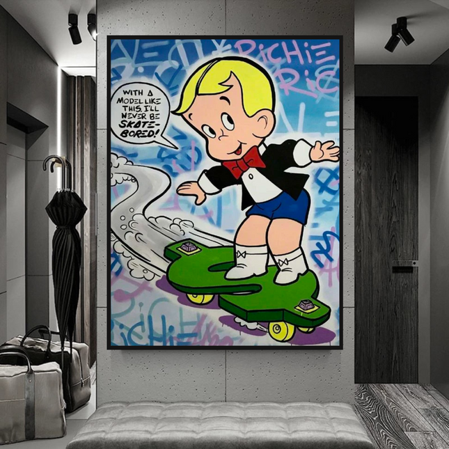 ChandelierDecor - Richie Canvas Wall Art: Enhance Your Space Money Skating