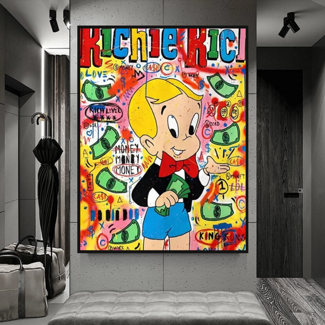 ChandelierDecor - Richie Rich Money Boy Canvas Wall Art