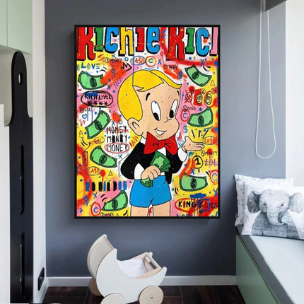 ChandelierDecor - Richie Rich Money Boy Canvas Wall Art