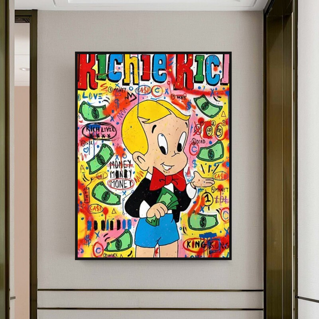 ChandelierDecor - Richie Rich Money Boy Canvas Wall Art