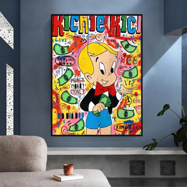 ChandelierDecor - Richie Rich Money Boy Canvas Wall Art
