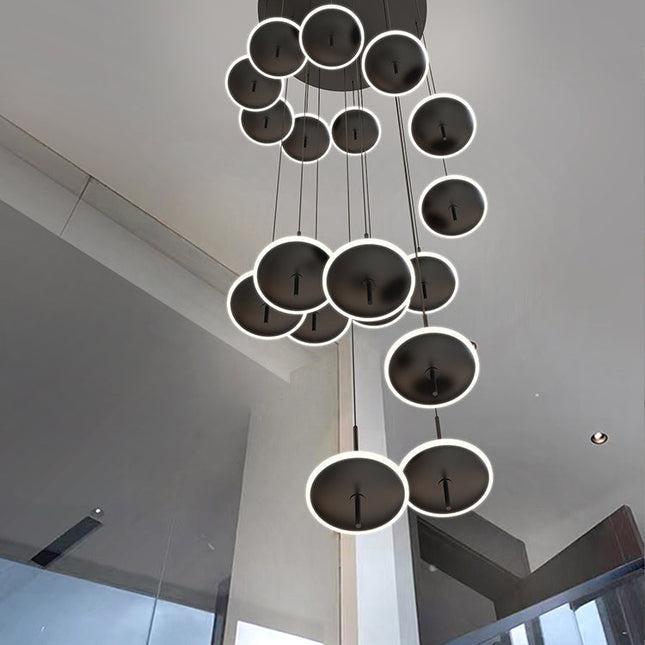 ChandelierDecor - Rings LED Plate Staircase Chandelier