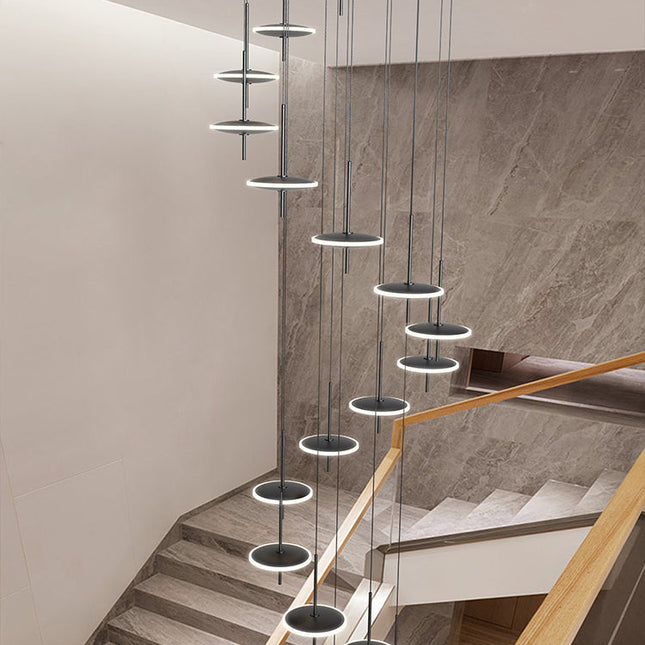 ChandelierDecor - Rings LED Plate Staircase Chandelier