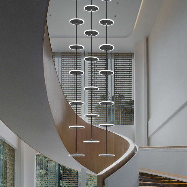 ChandelierDecor - Rings LED Plate Staircase Chandelier