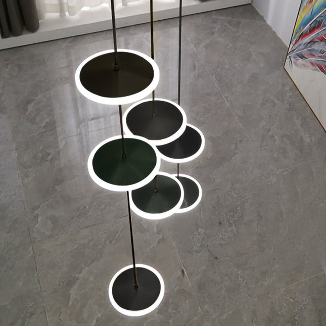 ChandelierDecor - Rings LED Plate Staircase Chandelier