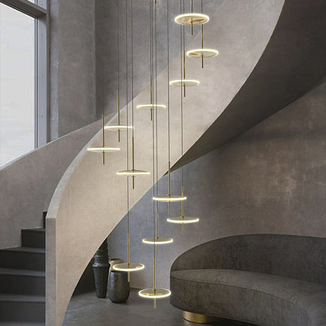 ChandelierDecor - Rings LED Plate Staircase Chandelier
