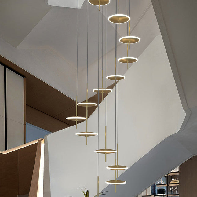 ChandelierDecor - Rings LED Plate Staircase Chandelier