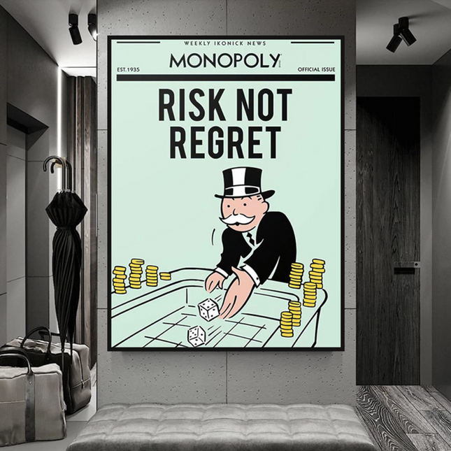ChandelierDecor - Risk Not RegretRisk Not Regret - Monopoly Canvas Wall Art
