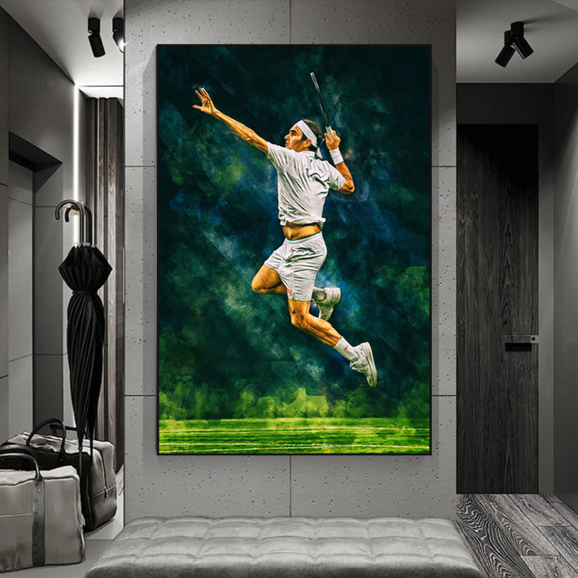 ChandelierDecor - Roger Federer Canvas Wall Art - Legendary Sports Decor