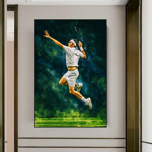 ChandelierDecor - Roger Federer Canvas Wall Art - Legendary Sports Decor
