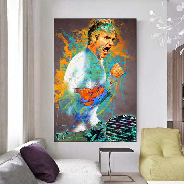 ChandelierDecor - Roger Federer Tennis Legend Canvas Wall Art