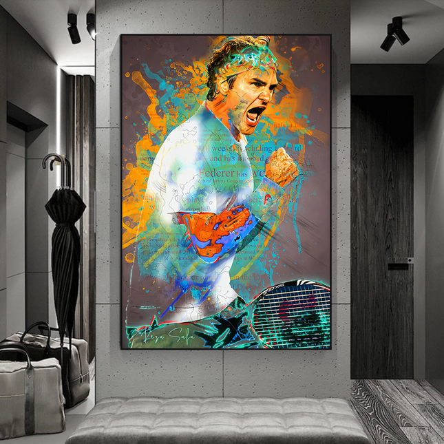 ChandelierDecor - Roger Federer Tennis Legend Canvas Wall Art