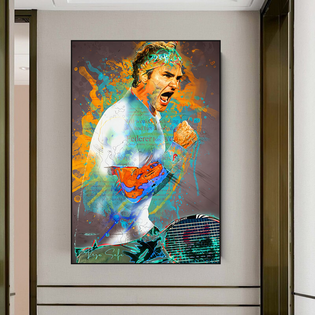 ChandelierDecor - Roger Federer Tennis Legend Canvas Wall Art