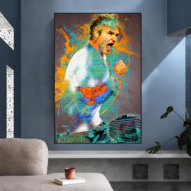 ChandelierDecor - Roger Federer Tennis Legend Canvas Wall Art