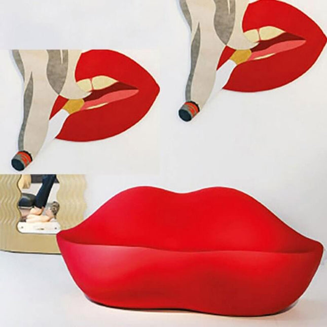 ChandelierDecor - Rose Petal Lips Sofa Set – Modern Velvet Statement Sofa