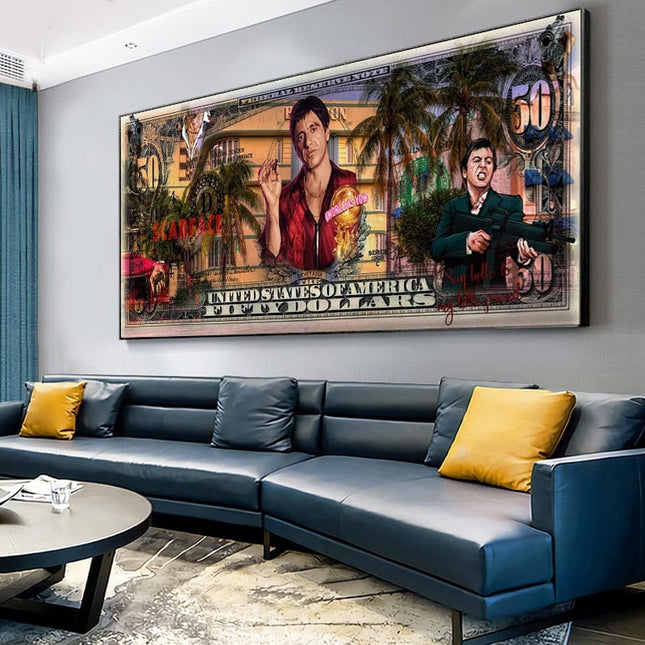 ChandelierDecor - Scarface Canvas Wall Art - Authentic Tony Montana Prints