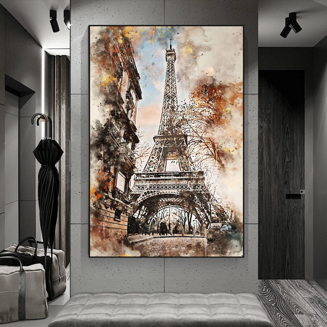 ChandelierDecor - Scenery City Paris Eiffel Tower Landscape Canvas Wall Art
