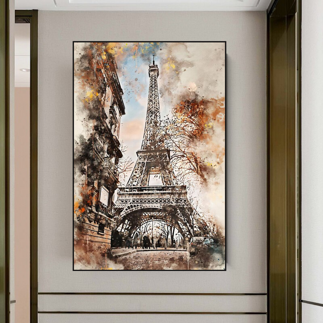 ChandelierDecor - Scenery City Paris Eiffel Tower Landscape Canvas Wall Art