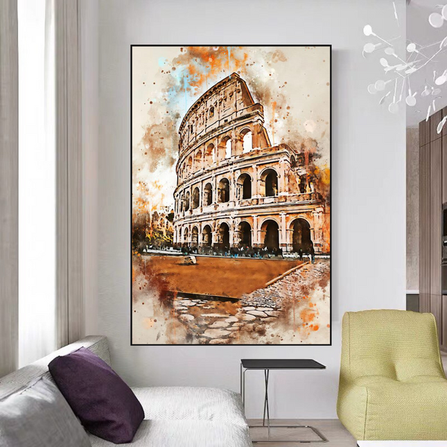 ChandelierDecor - Scenery City Rome Landscape Canvas Wall Art