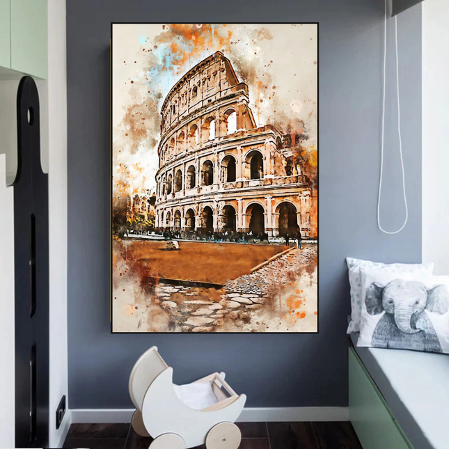ChandelierDecor - Scenery City Rome Landscape Canvas Wall Art