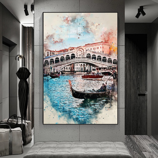 ChandelierDecor - Scenery City Venice Landscape Canvas Wall Art