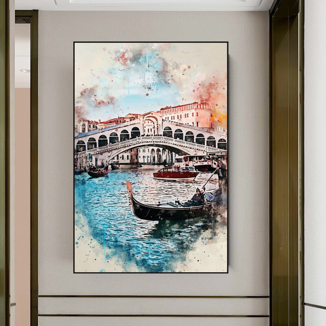 ChandelierDecor - Scenery City Venice Landscape Canvas Wall Art