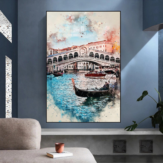 ChandelierDecor - Scenery City Venice Landscape Canvas Wall Art