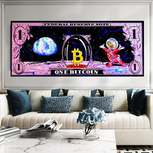 ChandelierDecor - Scrooge McDuck Bitcoin being Bull Wall Art