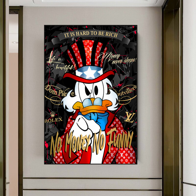 ChandelierDecor - Scrooge McDuck Canvas Wall Art - No Money No Honey
