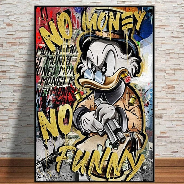 ChandelierDecor - Scrooge McDuck Canvas Wall Art - No Money