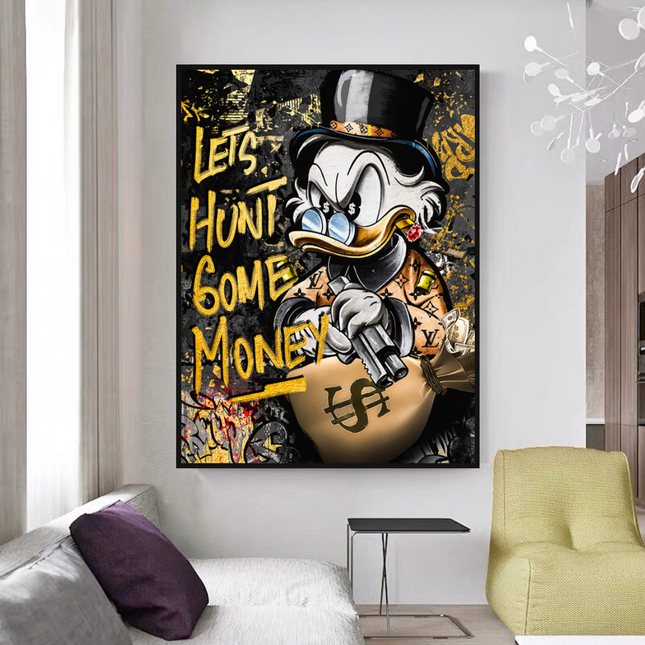ChandelierDecor - Scrooge McDuck Lets Hunt Some Money Canvas Wall Art