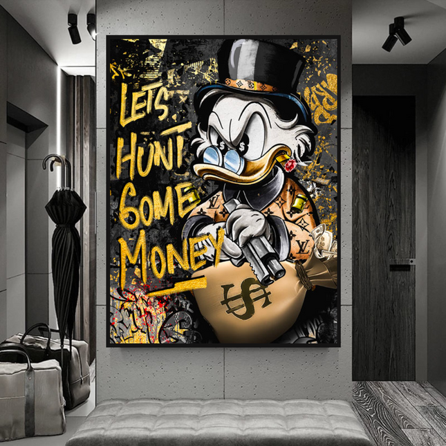 ChandelierDecor - Scrooge McDuck Lets Hunt Some Money Canvas Wall Art