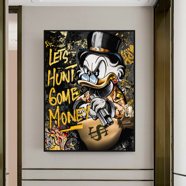 ChandelierDecor - Scrooge McDuck Lets Hunt Some Money Canvas Wall Art