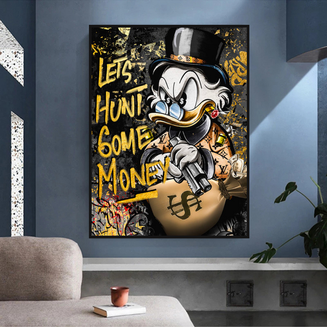 ChandelierDecor - Scrooge McDuck Lets Hunt Some Money Canvas Wall Art