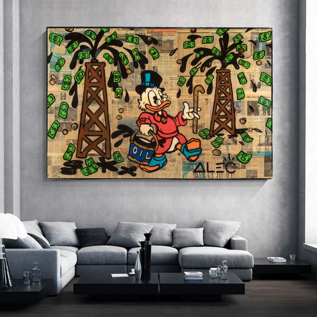 ChandelierDecor - Scrooge McDuck Oil Money Maker Millionaire by Alec Canvas Wall Art