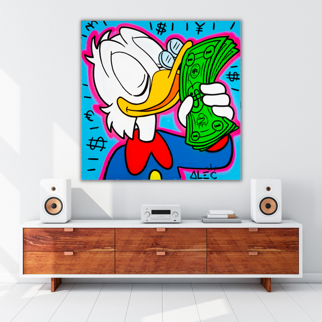 ChandelierDecor - Scrooge McDuck Smells Money by Alec Canvas Wall Art