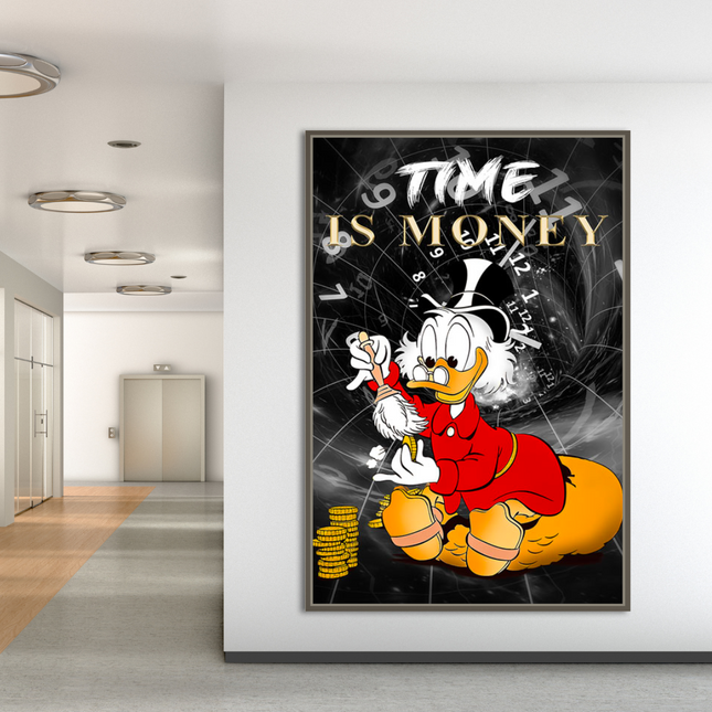 ChandelierDecor - Scrooge McDuck Time is Money Canvas Wall Art
