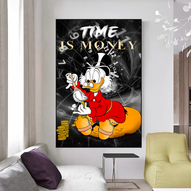 ChandelierDecor - Scrooge McDuck Time is Money Canvas Wall Art