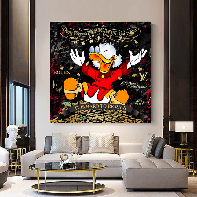 ChandelierDecor - Scrooge McDuck its Hard to be Rich Canvas Wall Art
